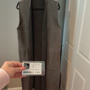 Elegant Gray Long Vest